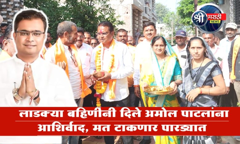 लाडक्या बहिणींनी दिले वचन… भाऊबीज ओवाळणीची परतफेड म्हणून करणार अमोलभावाला आमदार! लाडक्या बहिणींनी दिले वचन… भाऊबीज ओवाळणीची परतफेड म्हणून करणार अमोलभावाला आमदार!